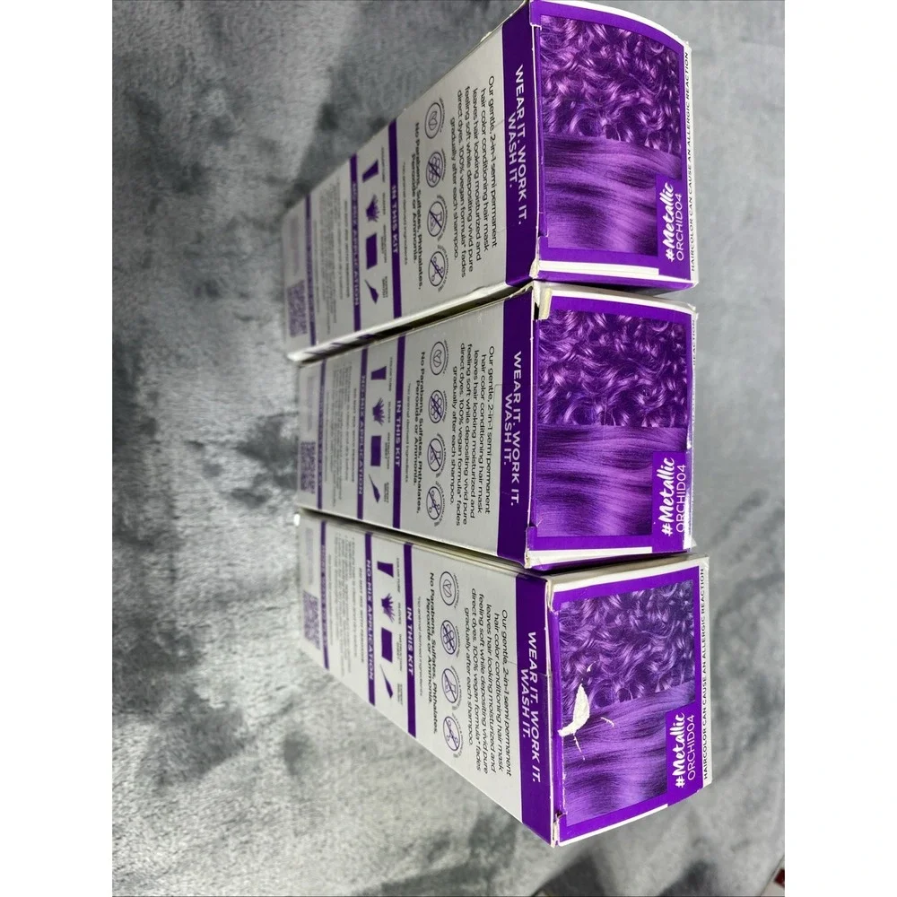 L'Oreal ColoRista Semi Permanent Lot of 3 Vegan Hair Dye Color Metallic Orchid04